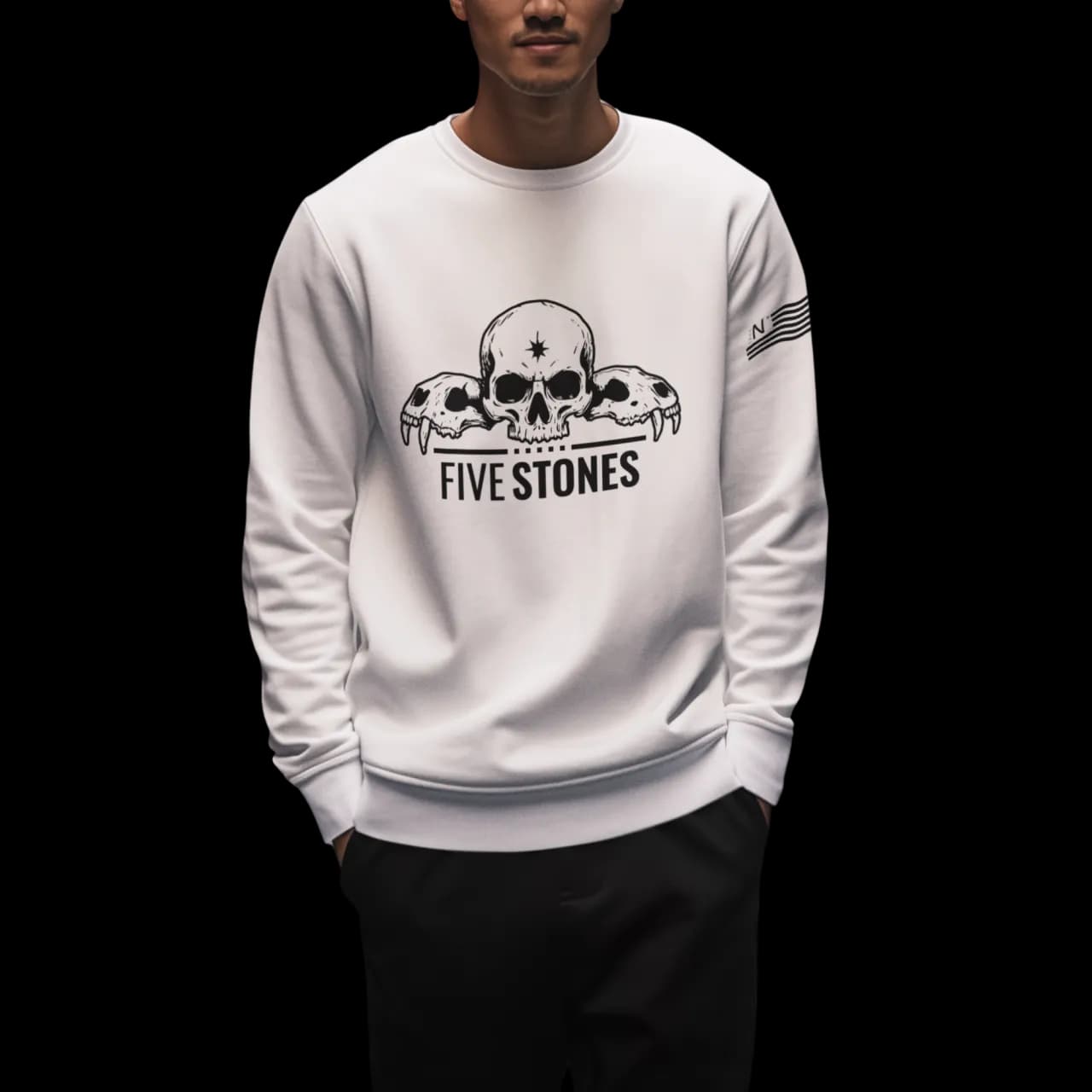 Five Stones Front Logo Crewneck Sweater
