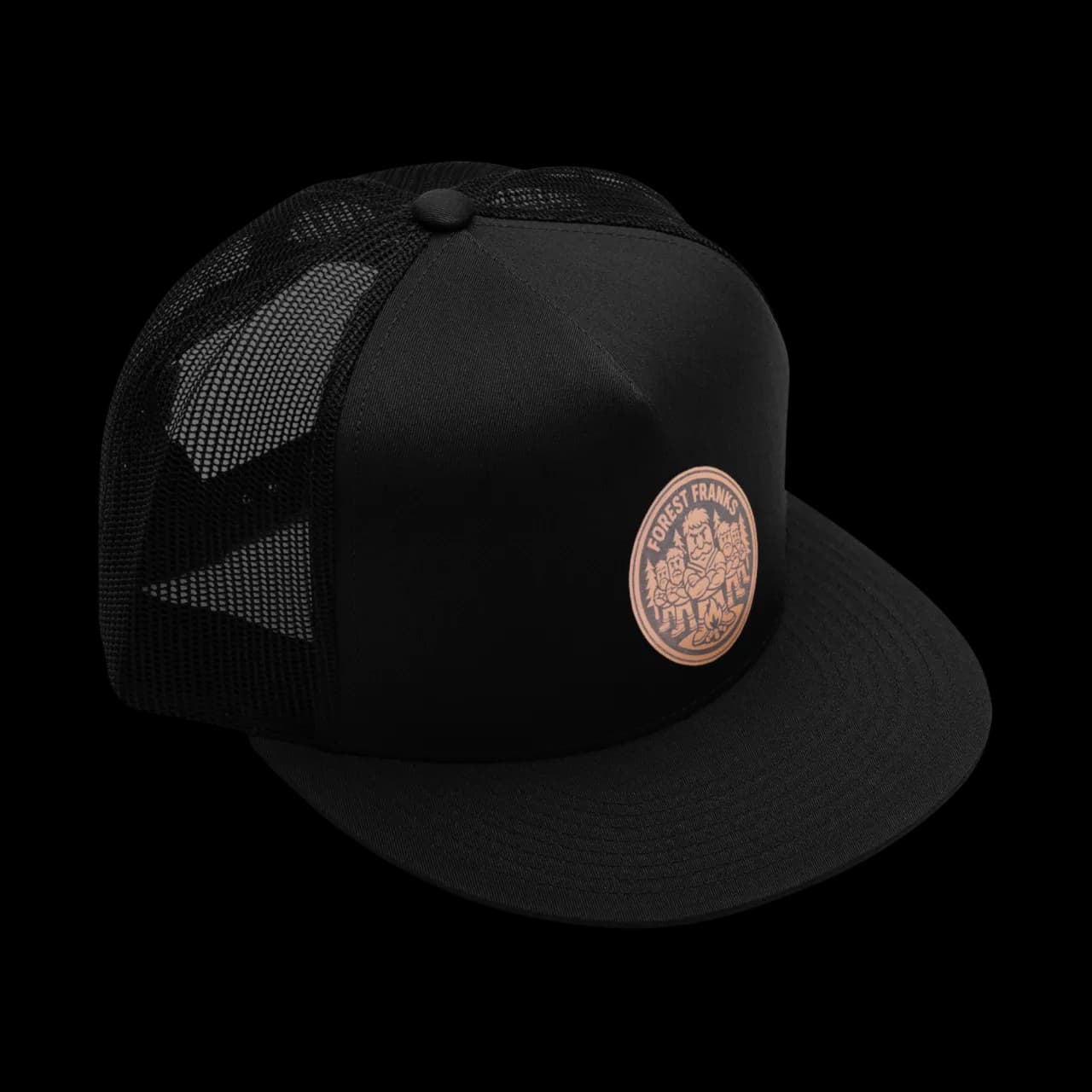 Forest Franks Leather Patch Hat - Black