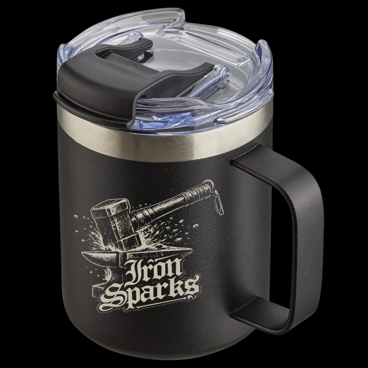 Iron Sparks Engraved Coffee Tumbler