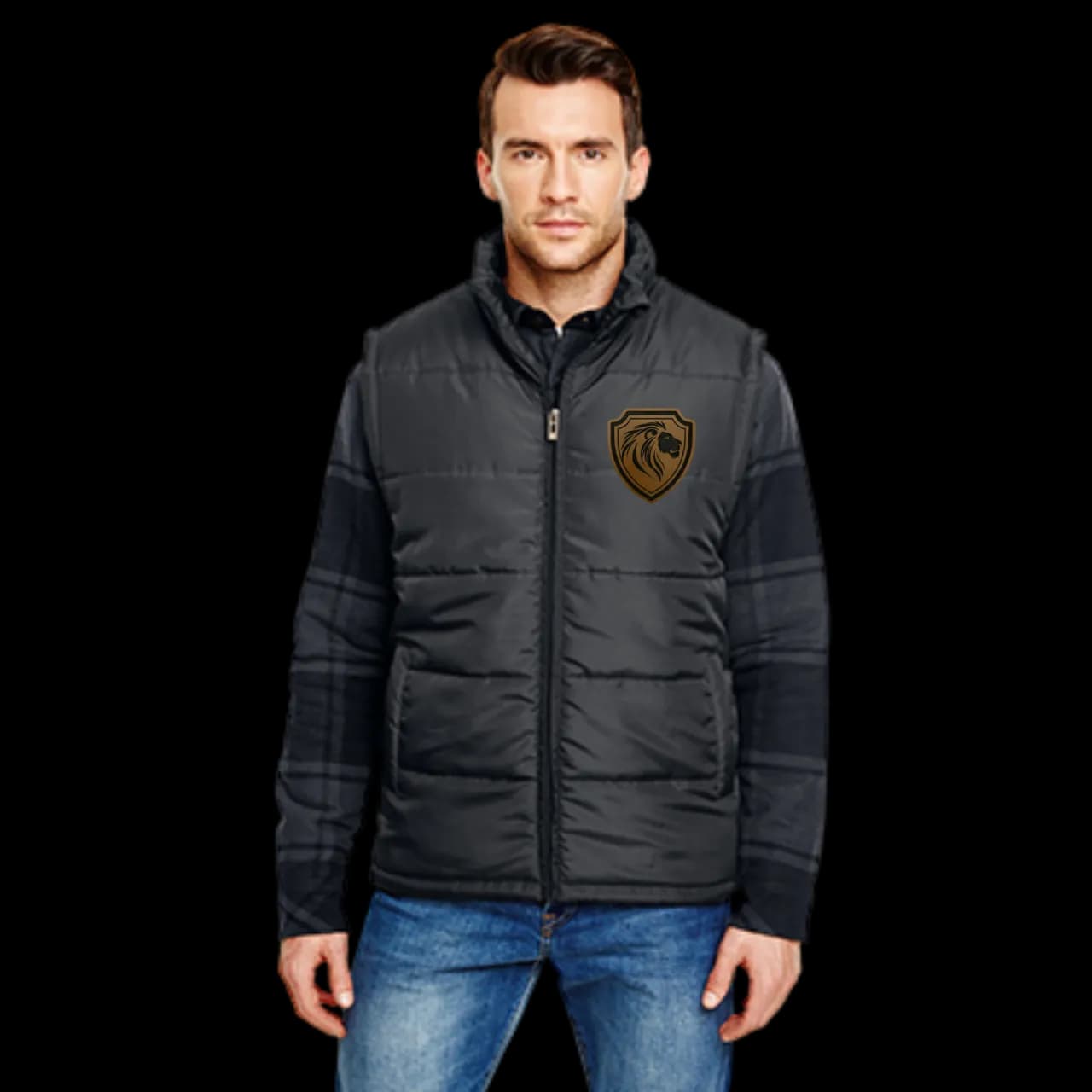Legacy Warriors Puffer Vest With Leather Patch