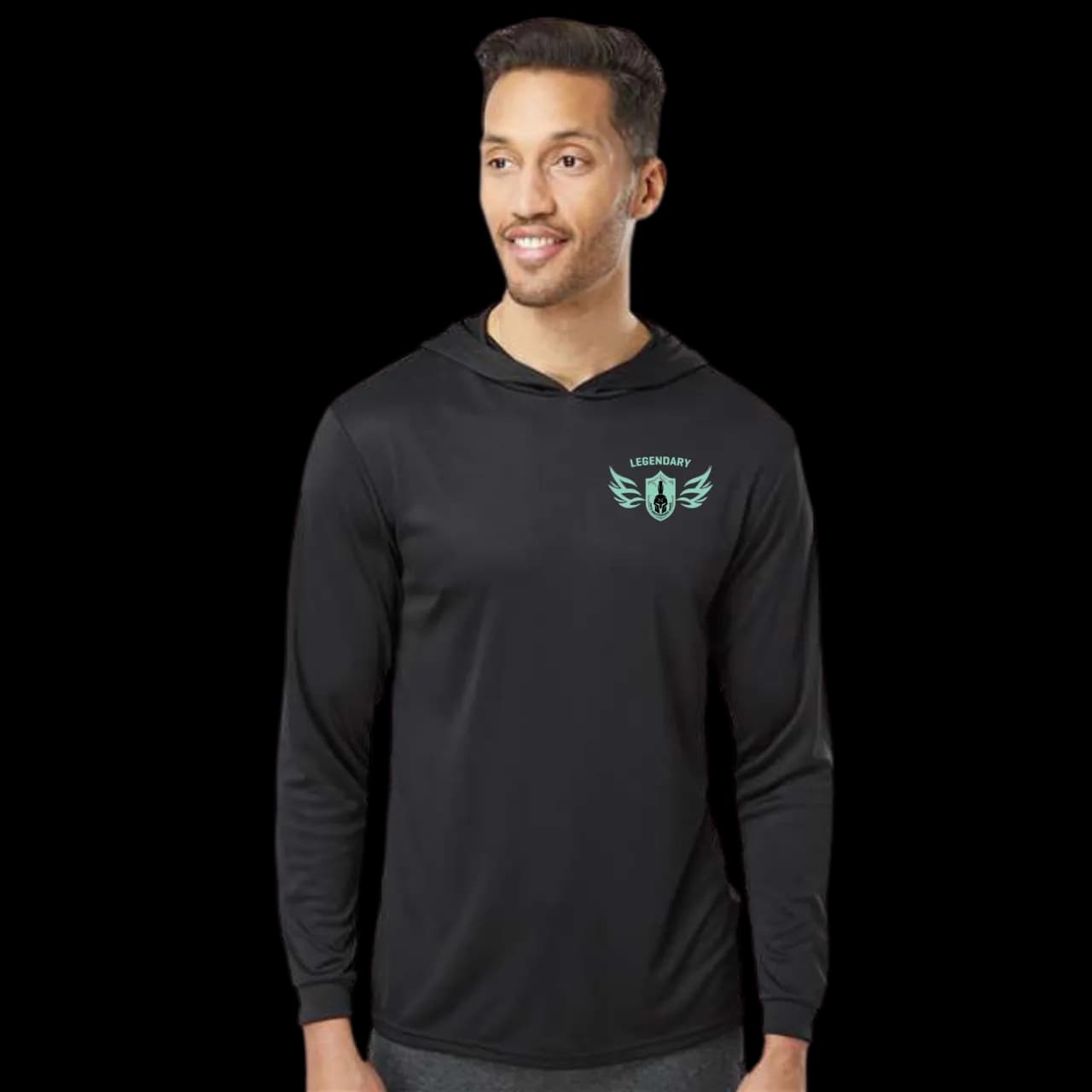 Legendary Bahama Performance Hooded Long Sleeve- Black